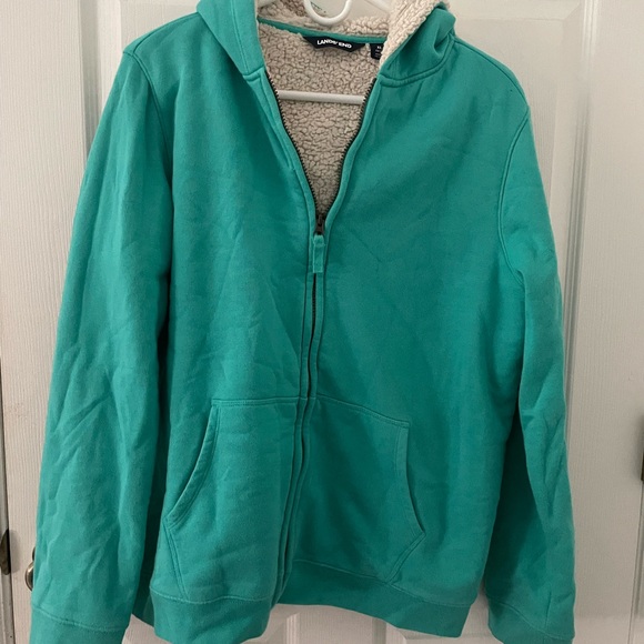 Lands’ End Women’s Teal Zip-Up Jacket | Size XL | - Picture 1 of 6